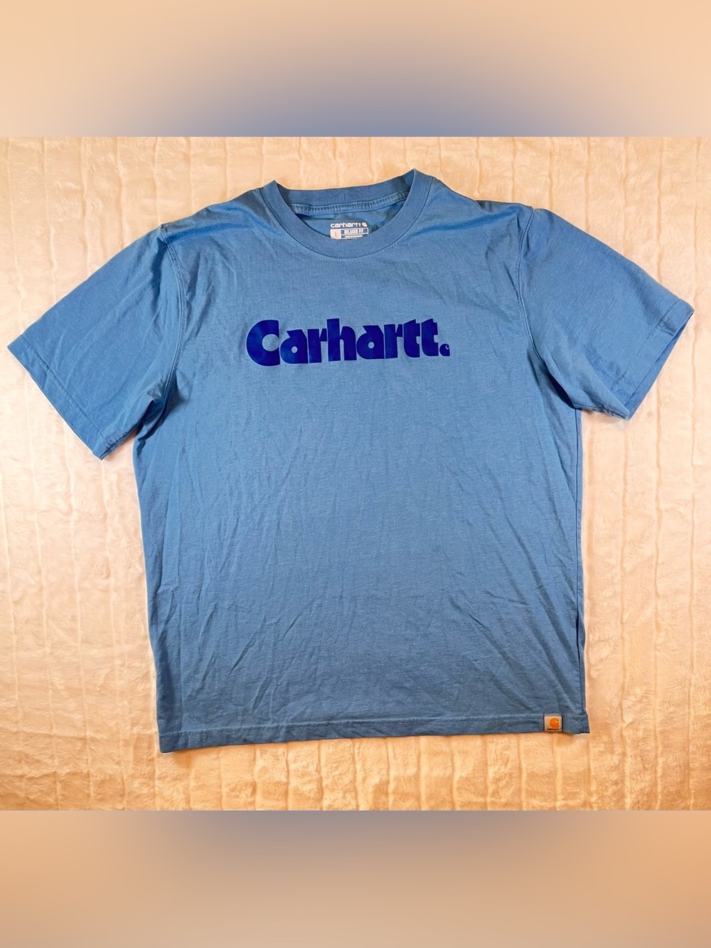 Carhartt Graphic T-Shirt Large Blue Mens Relaxed Fit Logo Tee Workwear Gorpcore